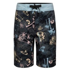 Youth Hurley Volcano‎ Doodle Swim Adjustable Boardshorts, Boys size 12 NEW